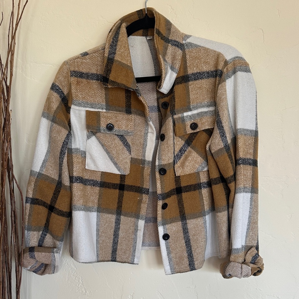 Plaid Button-Up Jacket